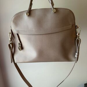 Furla Tan Shoulder Bag with Dome Silhouette